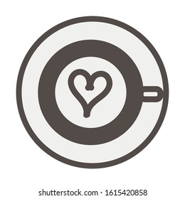 coffee cup drink with heart vector illustration design