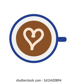 coffee cup drink with heart vector illustration design