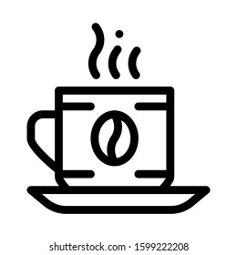 Coffee Cup Drink Icon Vector. Outline Coffee Cup Drink Sign. Isolated Contour Symbol Illustration