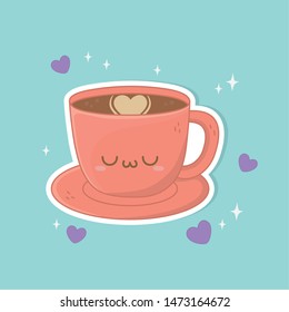 coffee cup drink kawaii character