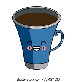 Coffee cup drink kawaii cute cartoon vector illustration graphic