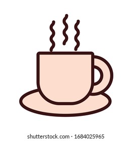 coffee cup drink line and fill style icon vector illustration design