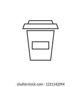 coffee, cup, drink line icon. Simple, modern flat vector illustration for mobile app, website or desktop app on gray background