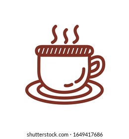 coffee cup drink line style icon vector illustration design