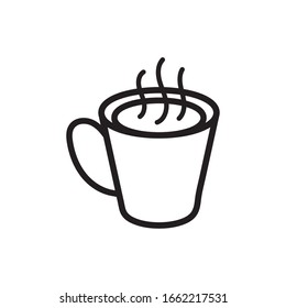 coffee cup drink line style vector illustration design