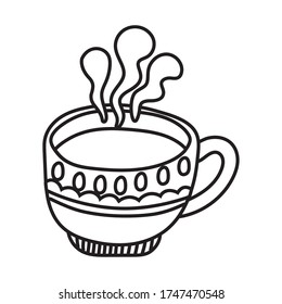 coffee cup drink line style icon vector illustration design