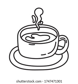 coffee cup drink line style icon vector illustration design