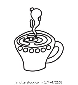 coffee cup drink line style icon vector illustration design