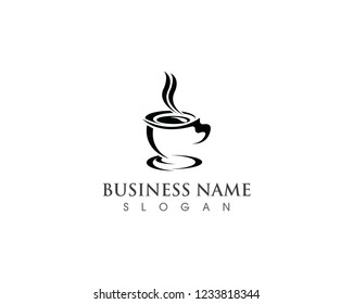 Coffee Cup drink  logo and vector icon design illustration