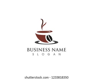 Coffee Cup drink  logo and vector icon design illustration
