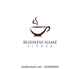 Coffee Cup drink  logo and vector icon design illustration