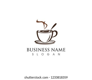 Coffee Cup drink  logo and vector icon design illustration
