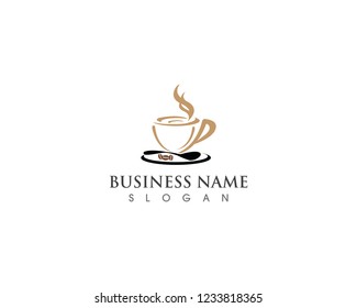 Coffee Cup drink  logo and vector icon design illustration