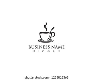 Coffee Cup drink  logo and vector icon design illustration