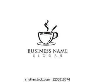 Coffee Cup drink  logo and vector icon design illustration