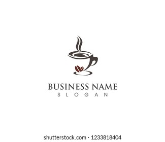 Coffee Cup drink  logo and vector icon design illustration