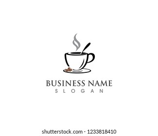 Coffee Cup drink  logo and vector icon design illustration