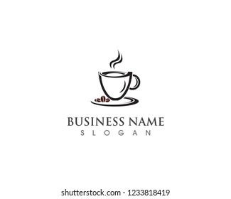 Coffee Cup drink  logo and vector icon design illustration