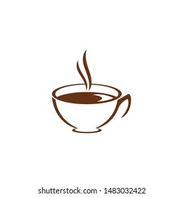 Coffee Cup drink logo and vector icon design illustration