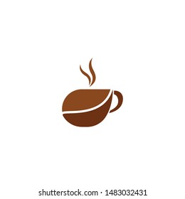 Coffee Cup drink logo and vector icon design illustration