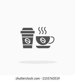 Coffee cup and drink mug glyph icon. Can be used for digital product, presentation, print design and more.