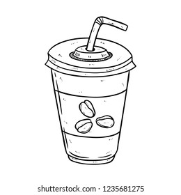 Cute Coffee Frappe Cartoon Vector Illustration Stock Vector (Royalty ...