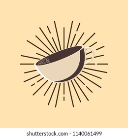 coffee cup drink sunburst grunge style