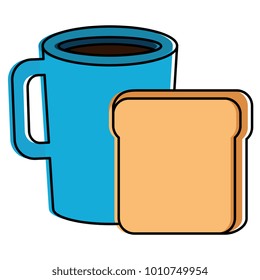 coffee cup drink with toast bread