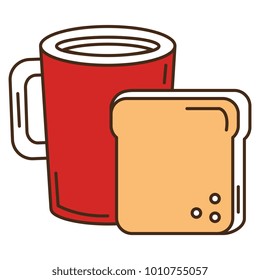 coffee cup drink with toast bread