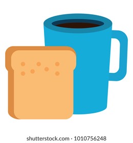 coffee cup drink with toast bread