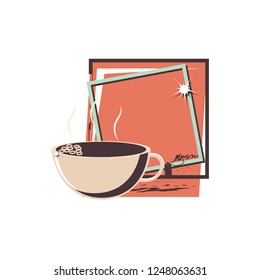coffee cup elegant frame