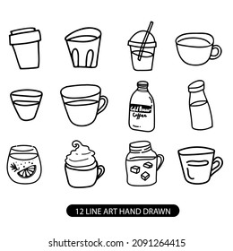 Coffee Cup element illustration with the icon for printing on t-shirt, web design, landing page, posters, presentation, book cover, article, creating a logo, and other 