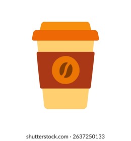 Coffee cup emblem in simple illustration design element