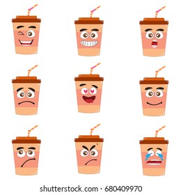 coffee cup emoticon set