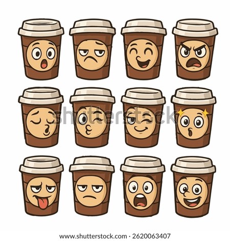 coffee cup emotions icons set cartoon vector
vector set collection cartoon coffee cup illustrations on white background
cartoon collection coffee cup
collection of 12 cartoon