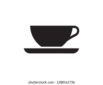 Coffee Cup Empty Icon In Flat Style Vector Icon For Apps, UI, Websites. Black Icon Vector Illustration.