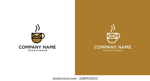 Kaffeetasse mit Umschlagsymbol