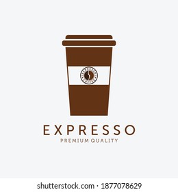 Coffee Cup Espresso Logo Vector Design Vintage Illustration Icon