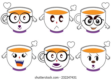Coffee cup the face of a variety of expression