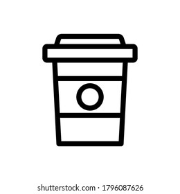 Coffee Cup (Fast Food) icon outline vector. isolated on white background