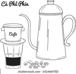 coffee cup and filter with hot pot
