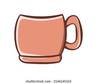 Icono vectorial de doodle de color plano de taza de café