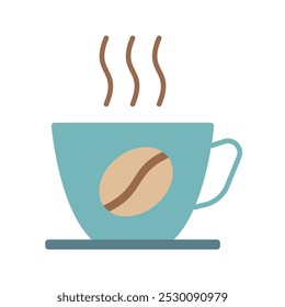 Coffee cup flat colored icon isolated vector clipart