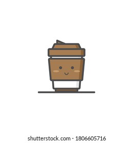 icono de ilustración de diseño plano de taza de café