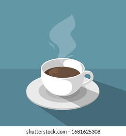Coffee Cup Flat Design Vector Image