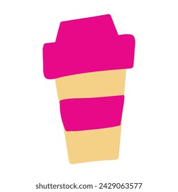 Coffee cup. Flat design. Vector hand drawn illustration on white background.