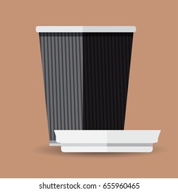 Coffee cup in flat design. Coffee cup vector illustration. Coffee cup icon. Coffee cup isolated on background. 