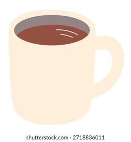 Taza de café en estilo plano dibujado a mano para descansos de oficina y rutinas de trabajo. Ideal para escenas de espacio de trabajo, blogs y diseños de negocios de estilo de vida.