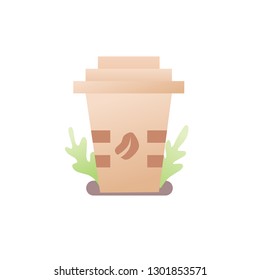 coffee cup flat icon, coffee break flat symbol, coffee cup flat sign.