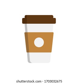 Icono plano de la taza de café aislado en fondo blanco. Ilustración vectorial. Eps 10.